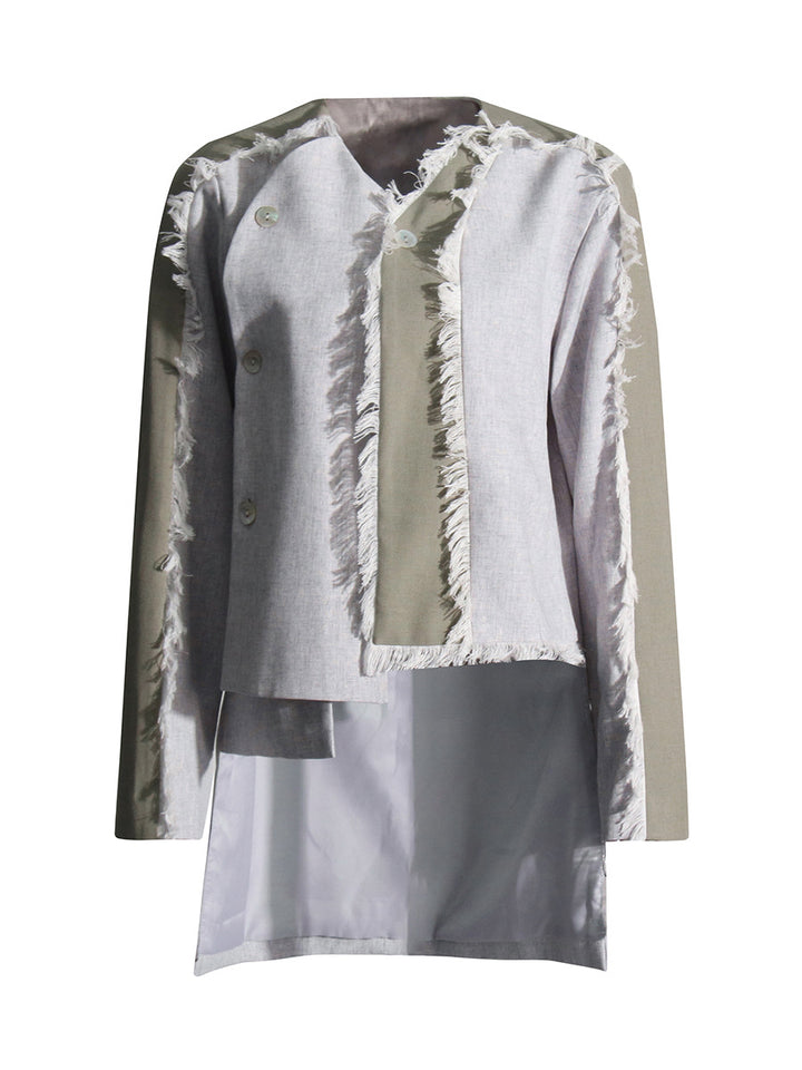 Geplooide top met uitlopende mouwen en maxi-rok set met tailleband – Rosiny 