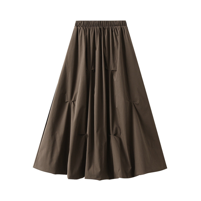 structured volume maxi skirt with gathered folds – NOVA