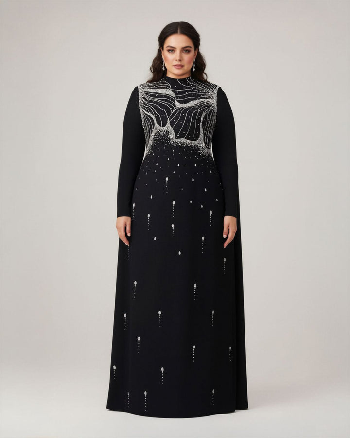 A-line dress with high neck - ORION-1