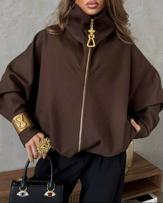 Geplooide top met uitlopende mouwen en maxi-rok set met tailleband – Rosiny 