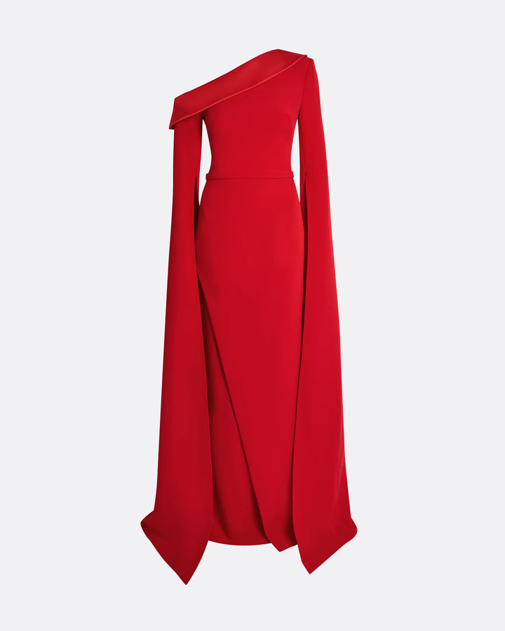 فستان كيب غير متماثل بكتف واحد – سكارليتا