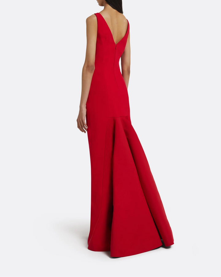 فستان حورية البحر بدون أكمام مع فتحة رقبة منحوتة على شكل قارب - لافينا