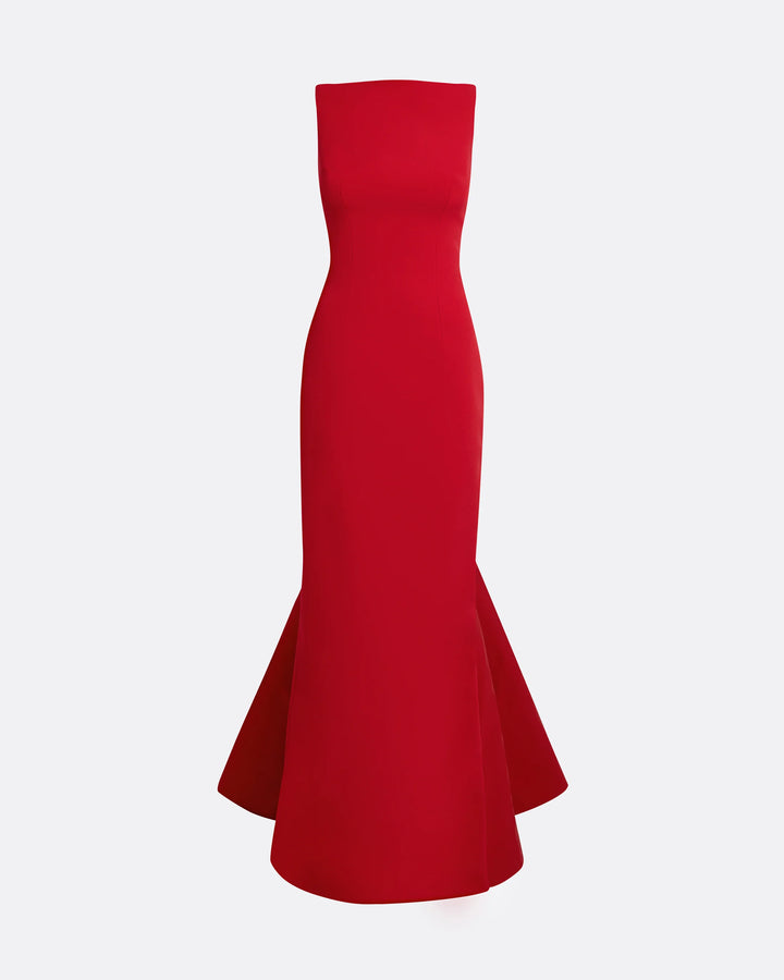 فستان حورية البحر بدون أكمام مع فتحة رقبة منحوتة على شكل قارب - لافينا