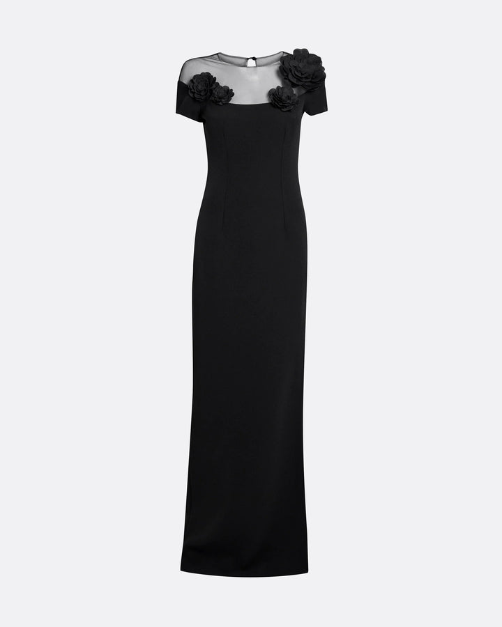 فستان شفاف مع تطريز زهور ثلاثي الأبعاد – فيسبر