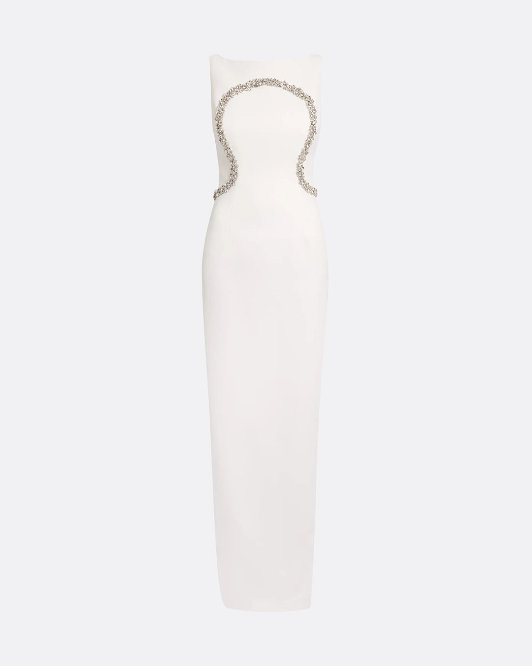 فستان عمودي بدون أكمام مع تطريز كريستالي محيطي – هادئ