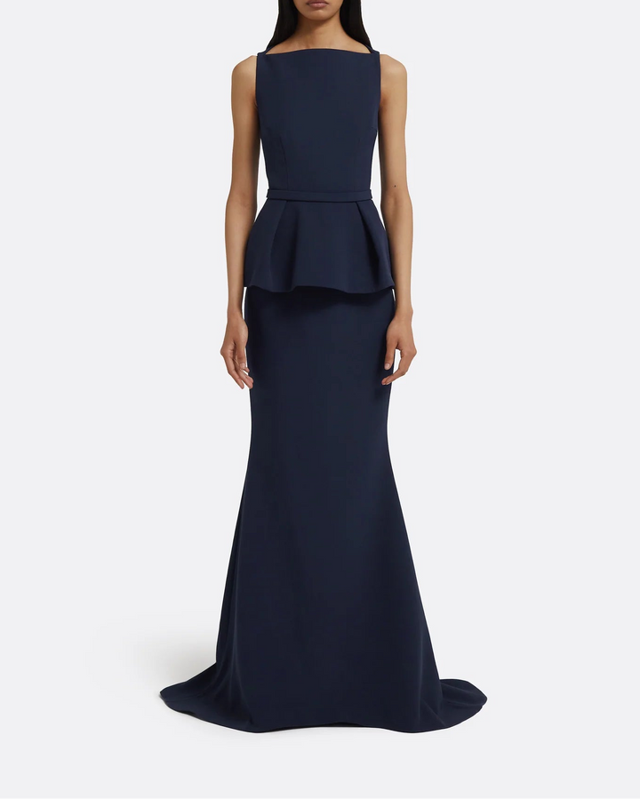 فستان حورية البحر بدون أكمام مع ببلوم منظم – ماريتزا