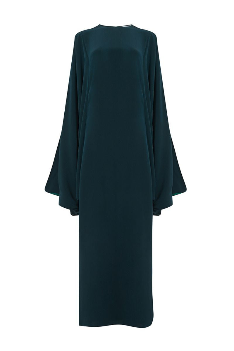 long-sleeve contrast cape dress – AURORA