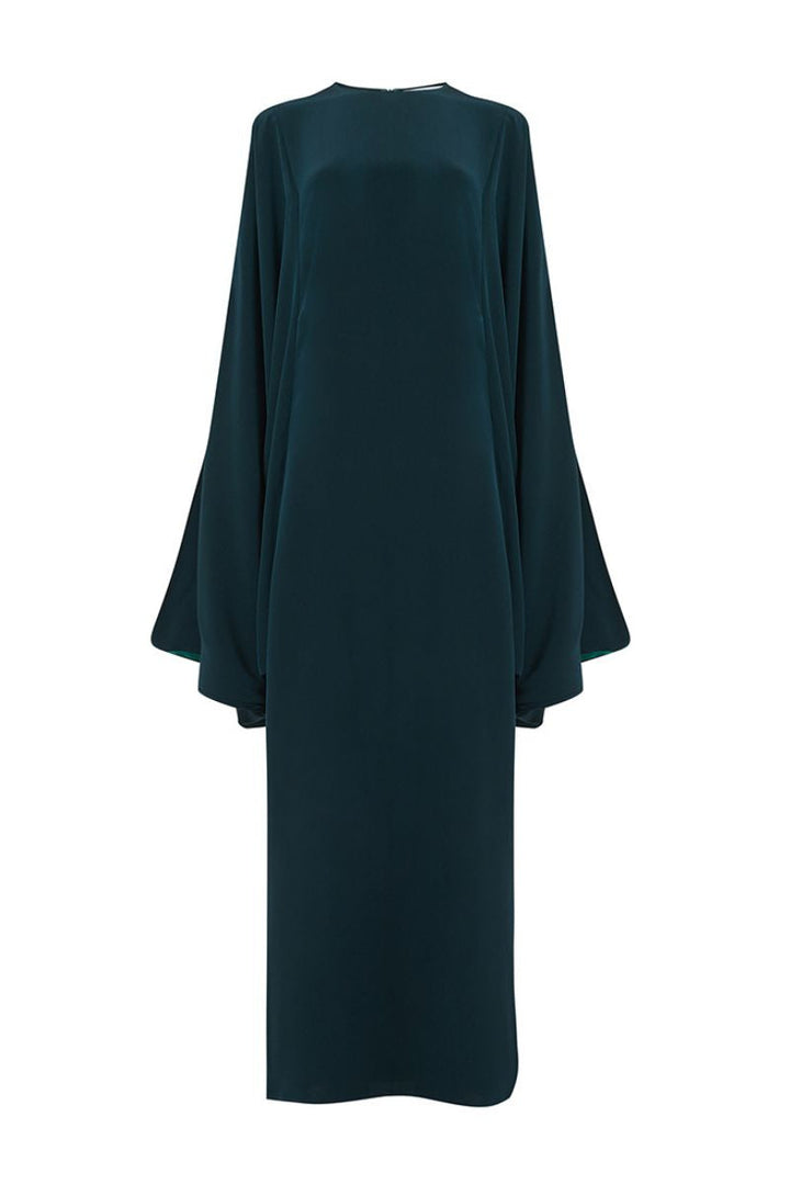 long-sleeve contrast cape dress – AURORA