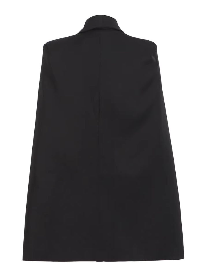 embellished cape blazer with belted waist – AURORIXA