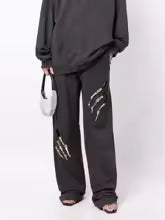 بنطلون مزخرف بفتحة وقصة ساق مستقيمة – العقيق