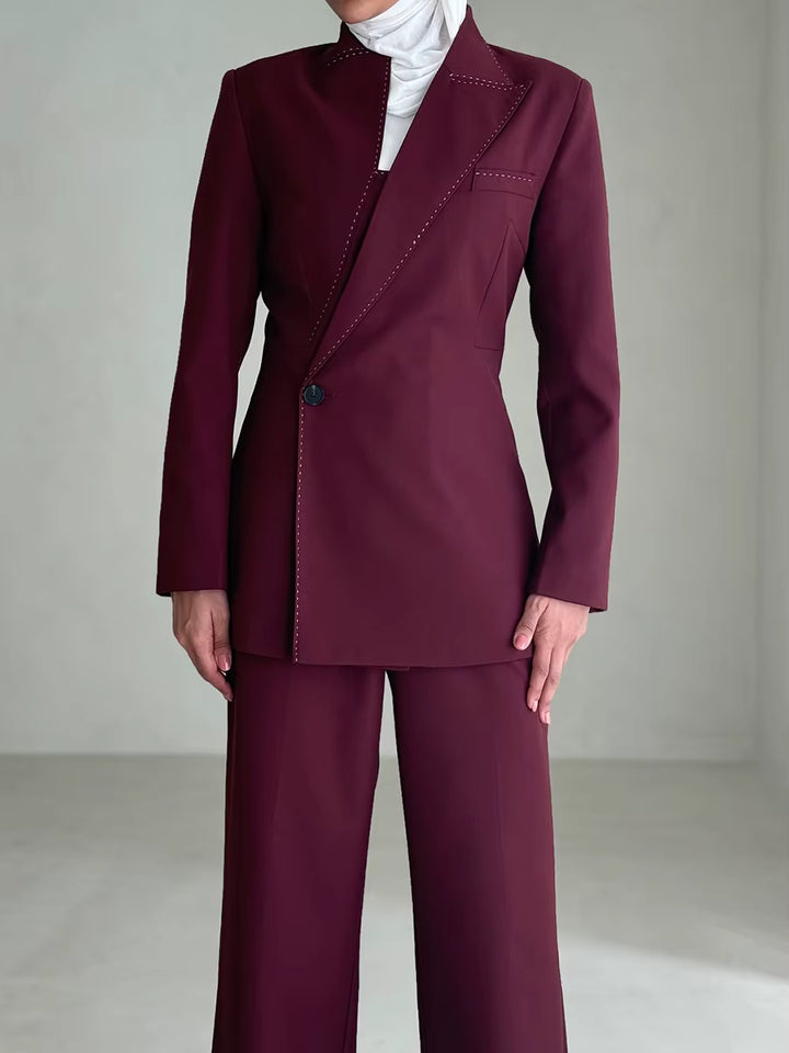 tailored blazer with contrast stitch detailing – NOCIR