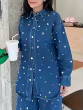 denim set with multicolor crystal embellishments – AURORA