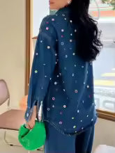 denim set with multicolor crystal embellishments – AURORA