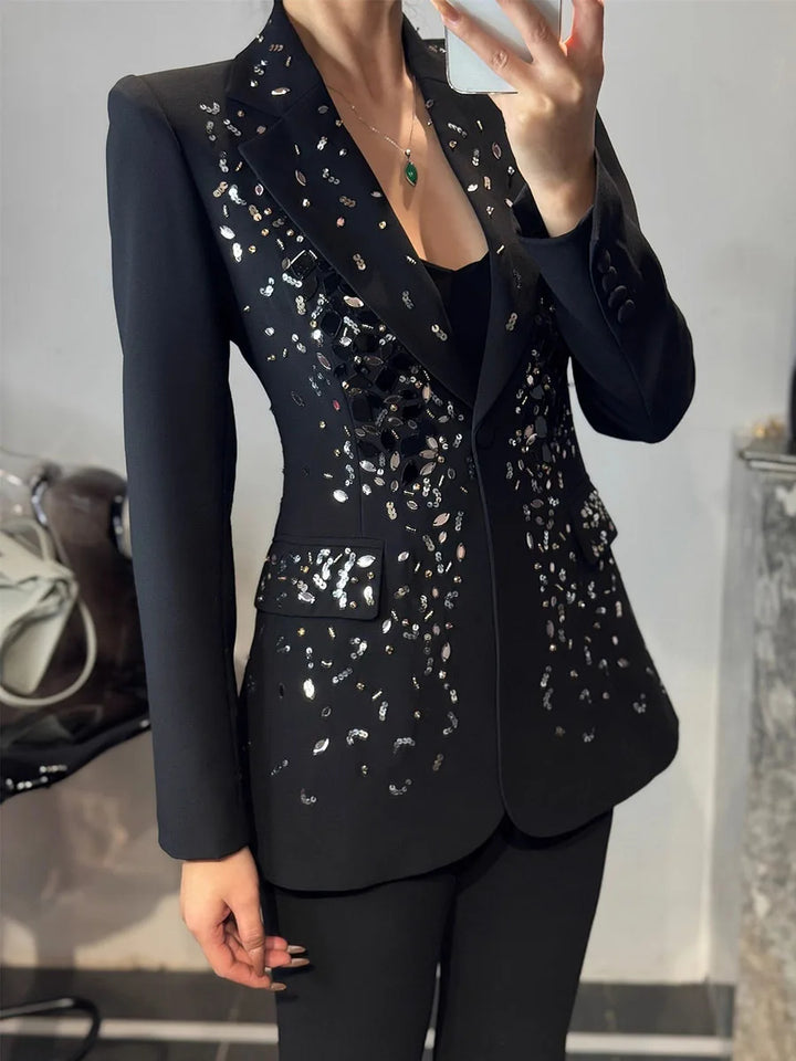 embellished tailored blazer with sequin details – ASTRID