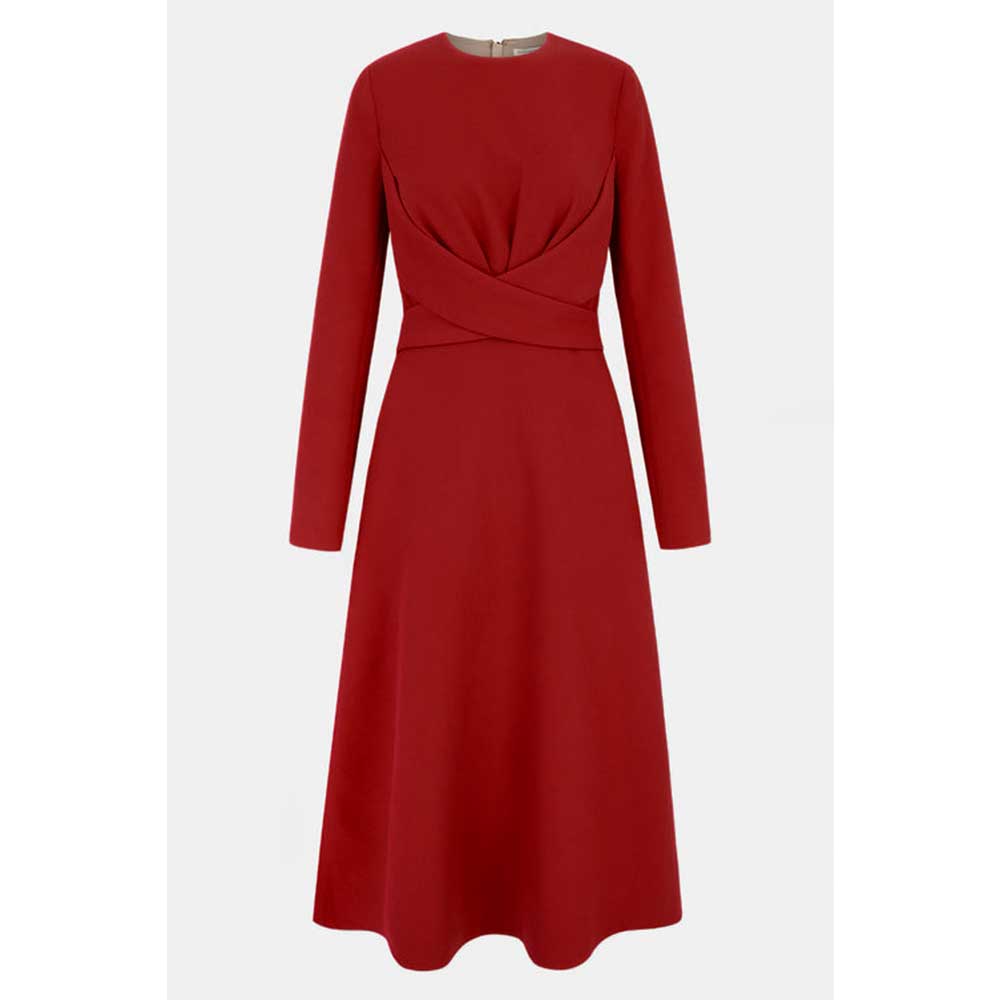 فستان ميدي بأكمام طويلة وخصر منسدل – سيلفن