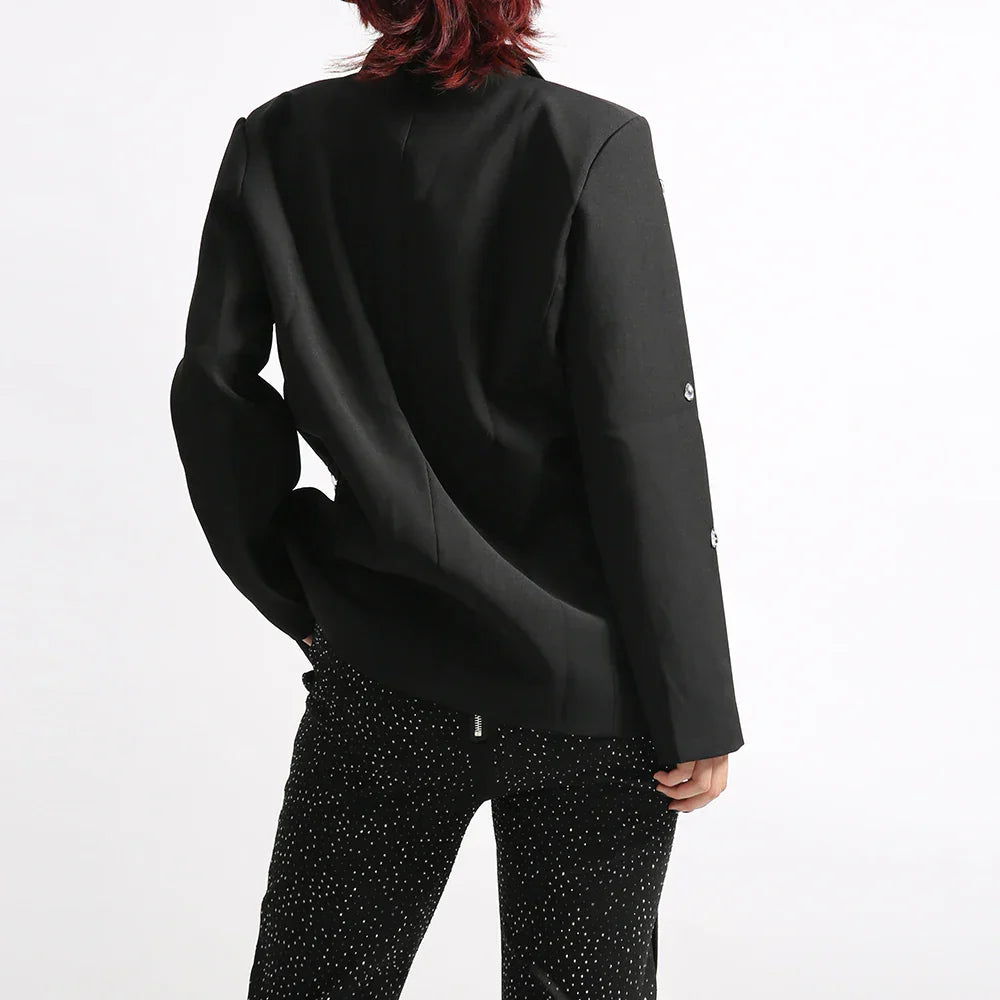 embellished tailored blazer with crystal drops – NOLIRU