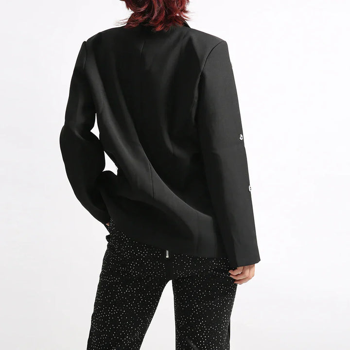 embellished tailored blazer with crystal drops – NOLIRU