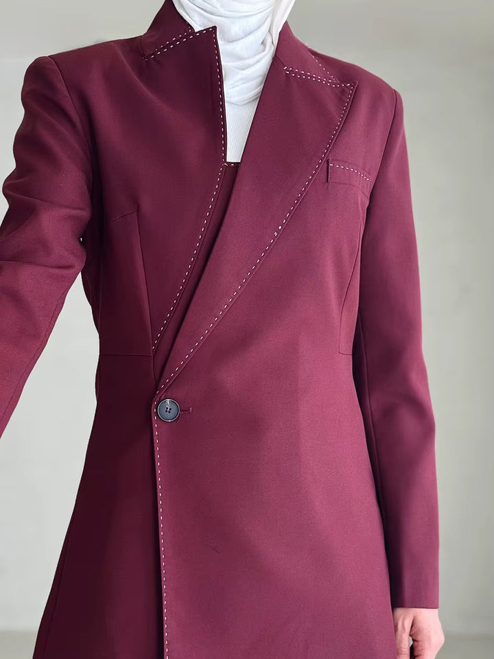 tailored blazer with contrast stitch detailing – NOCIR