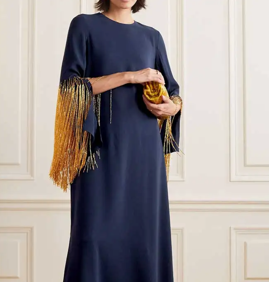 Loose dress with beaded sleeves - ZAYDIN