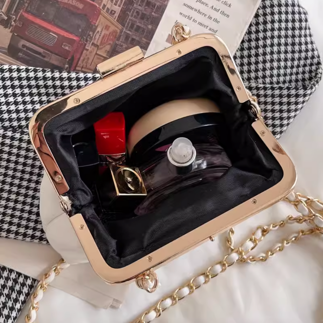 Pearl Luxe Mini Bag with golden hardware