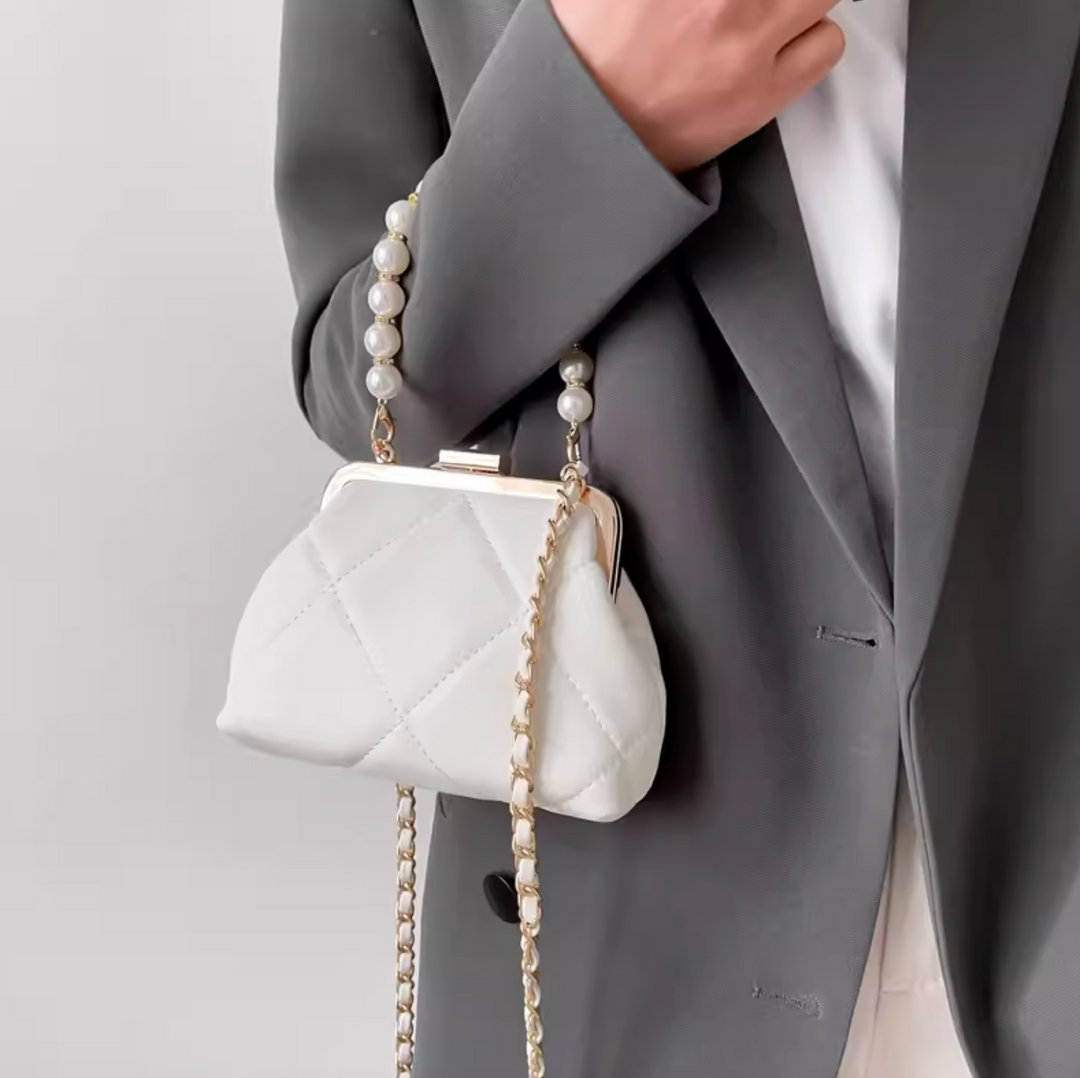 Pearl Luxe Mini Bag with golden hardware