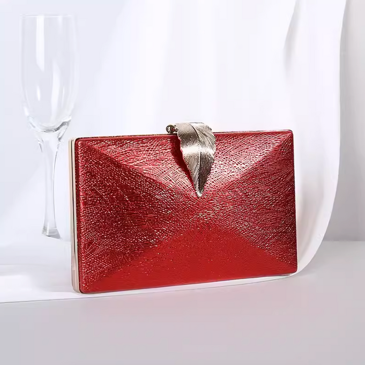 Leaf Clasp Textured Party Bag