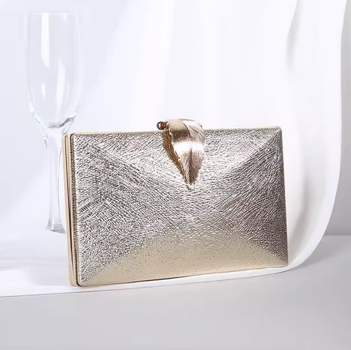 Leaf Clasp Textured Party Bag