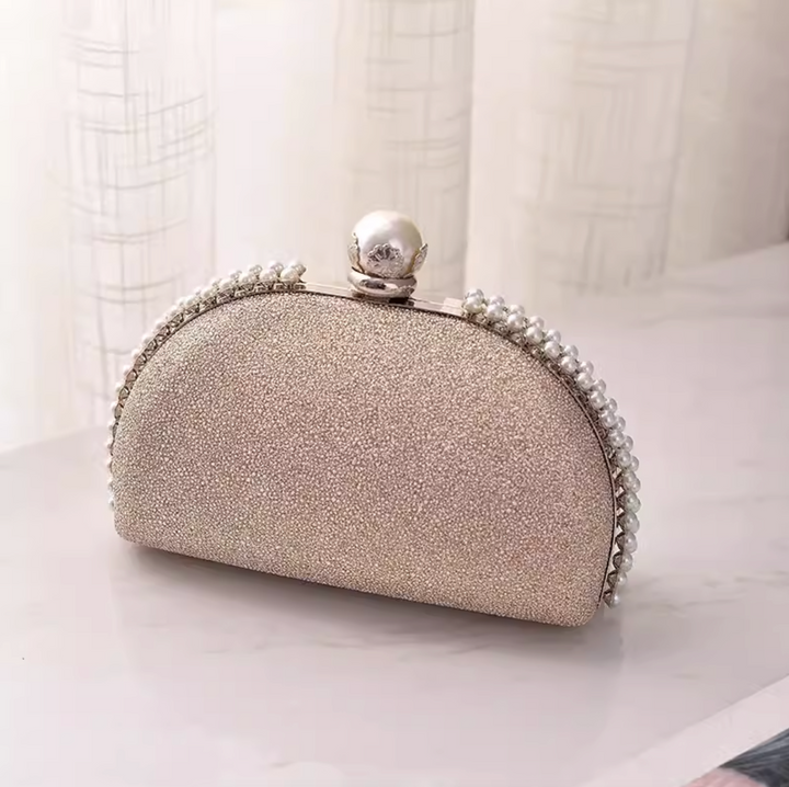 Pearl Clasp Rounded Party Bag