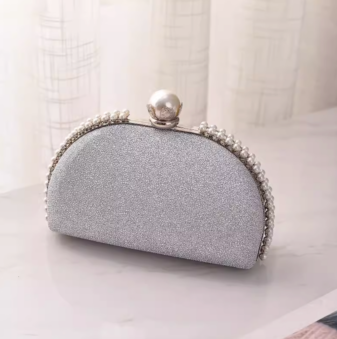 Pearl Clasp Rounded Party Bag