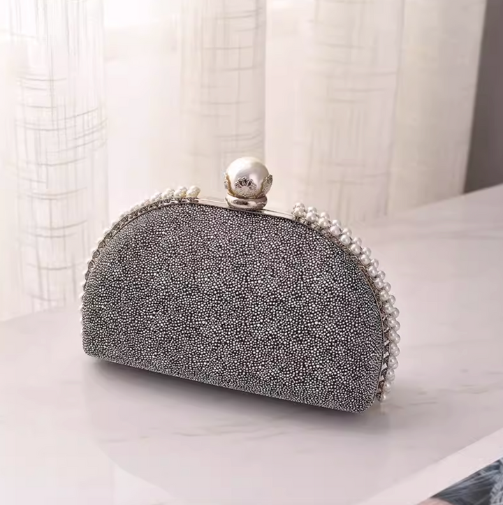 Pearl Clasp Rounded Party Bag