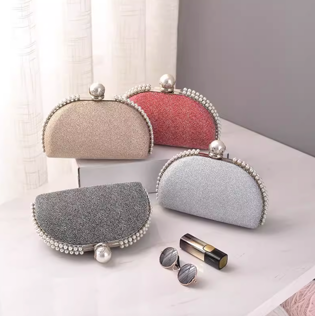 Pearl Clasp Rounded Party Bag