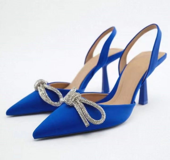 Pointed Shoe with Rhinestone bow