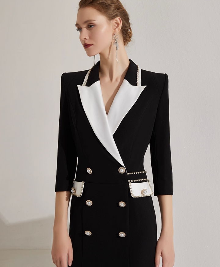 定制喇叭套装，配缎面泡泡袖 - VALENCIA 