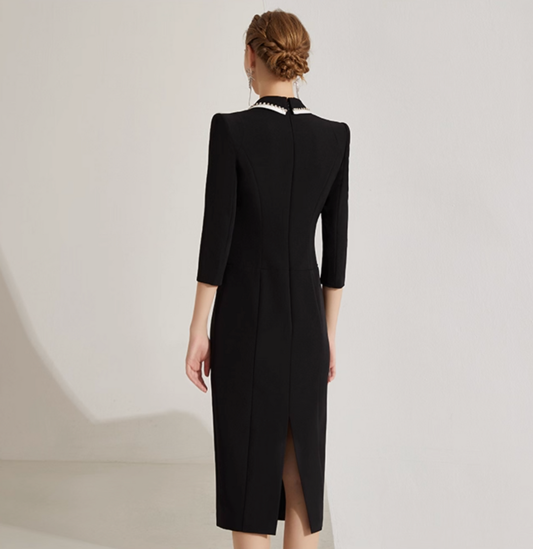 定制喇叭套装，配缎面泡泡袖 - VALENCIA 