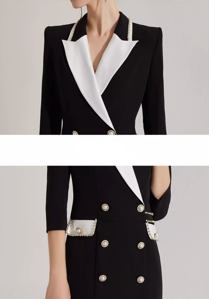 定制喇叭套装，配缎面泡泡袖 - VALENCIA 