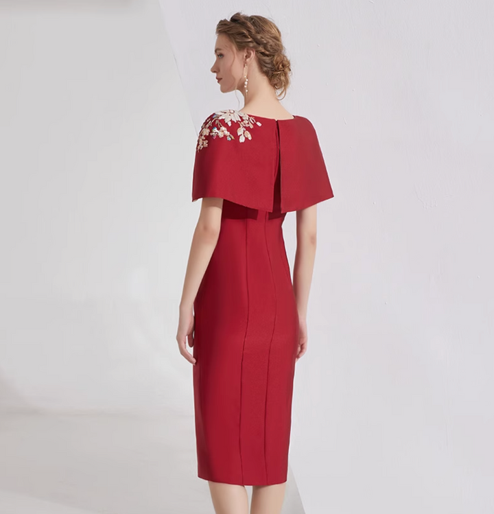 op maat gemaakte flare-pak met satijnen pofmouwen – VALENCIA 