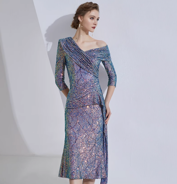 定制喇叭套装，配缎面泡泡袖 - VALENCIA 