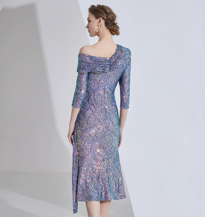 定制喇叭套装，配缎面泡泡袖 - VALENCIA 