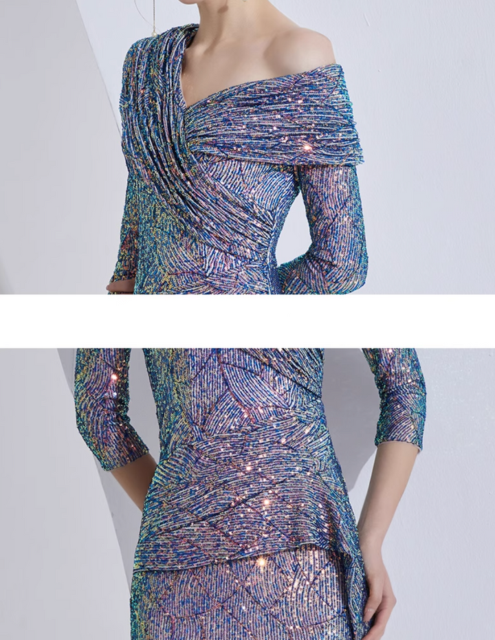 定制喇叭套装，配缎面泡泡袖 - VALENCIA 