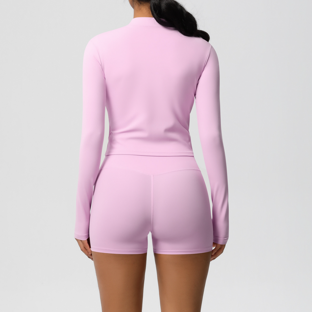 Geplooide top met uitlopende mouwen en maxi-rok set met tailleband – Rosiny 