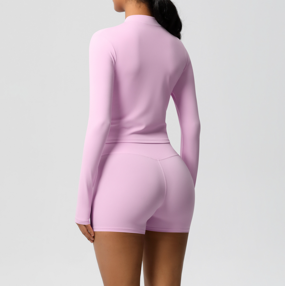 Geplooide top met uitlopende mouwen en maxi-rok set met tailleband – Rosiny 