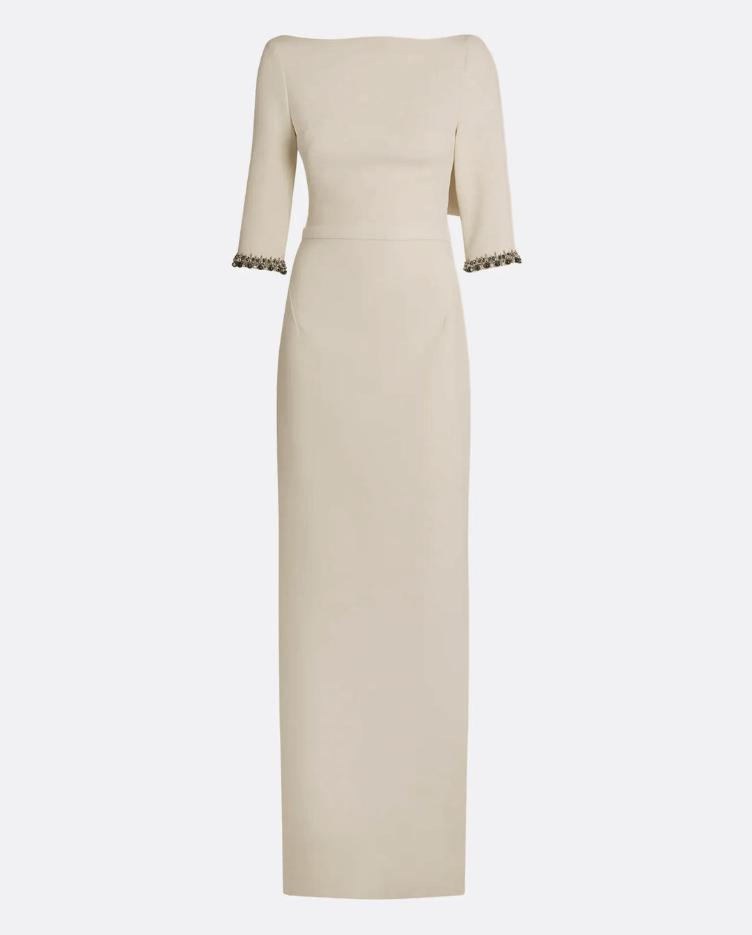 فستان عمودي ملائم بأكمام مزينة – إليسيا