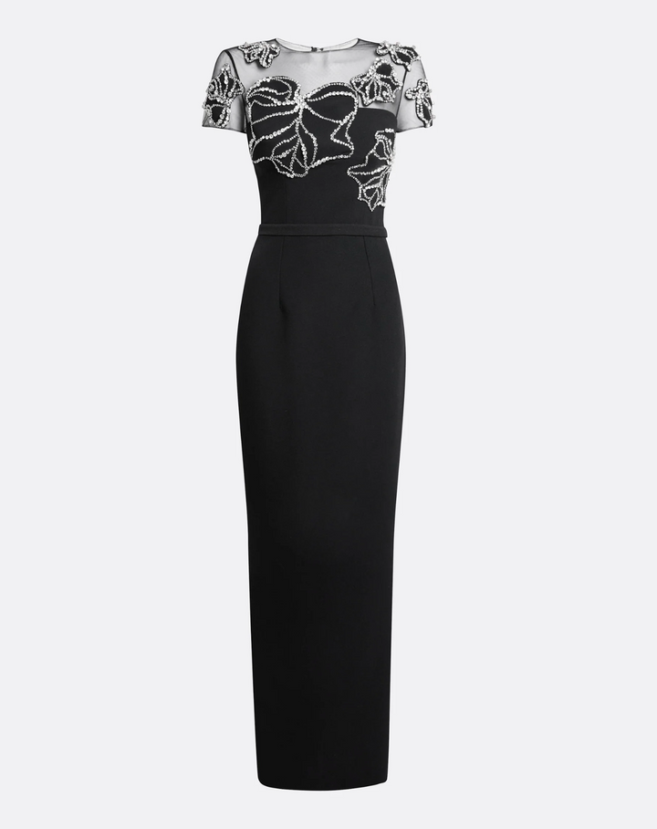 فستان مطرز بزخارف نباتية مطرزة بالخرز – سيلين
