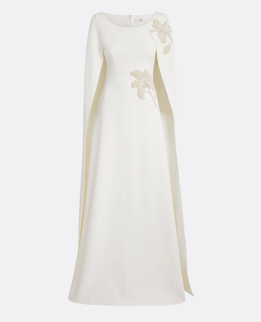 فستان كيب مزين بتطريزات زهرية – سلسلة
