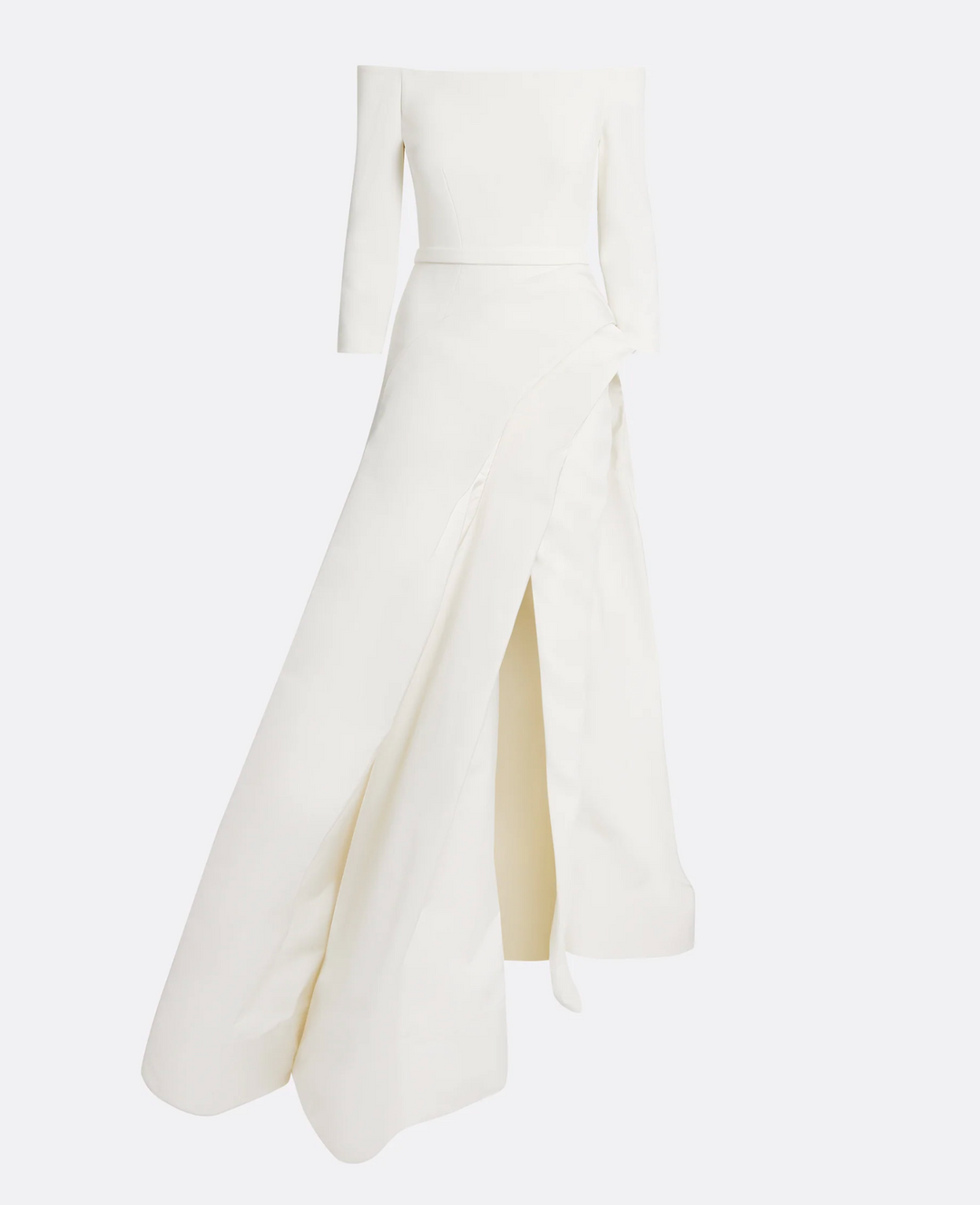 فستان مكشوف الكتفين مع تنورة ذات شق منسدلة – علياء