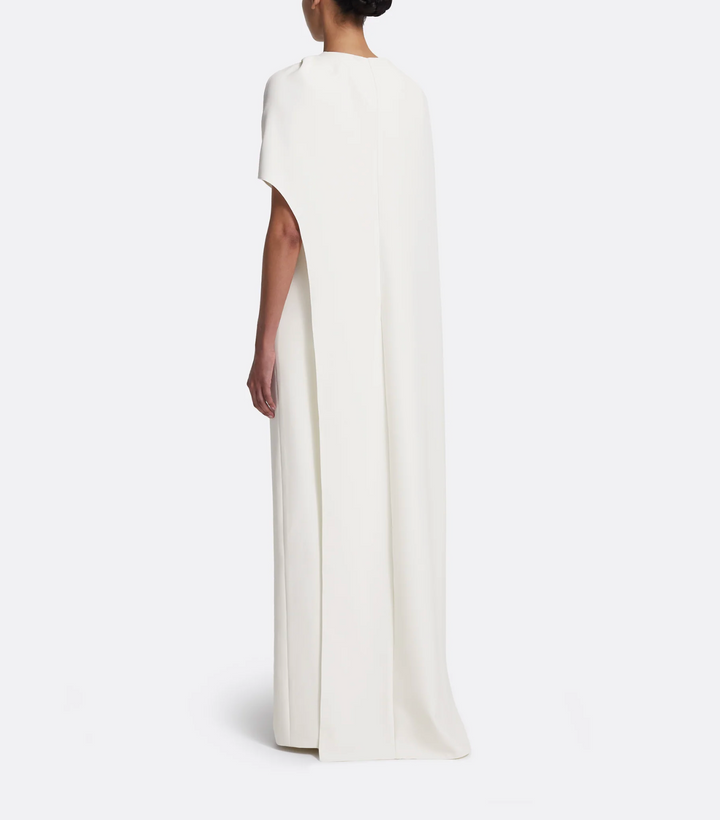 one-shoulder gown with cape overlay – OPAL