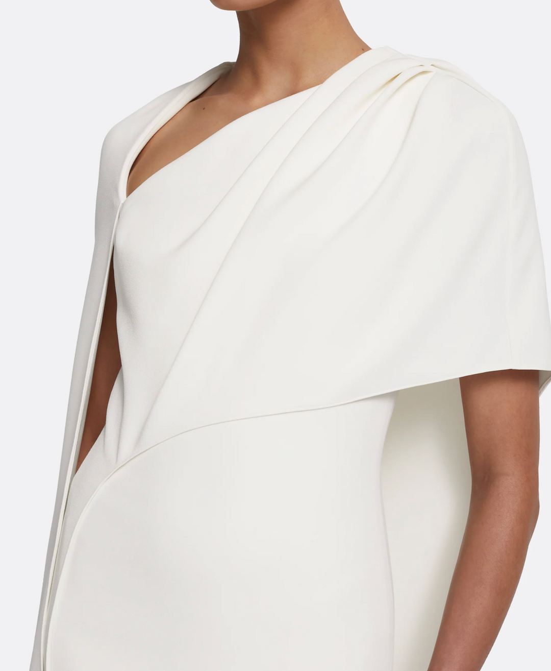 one-shoulder gown with cape overlay – OPAL