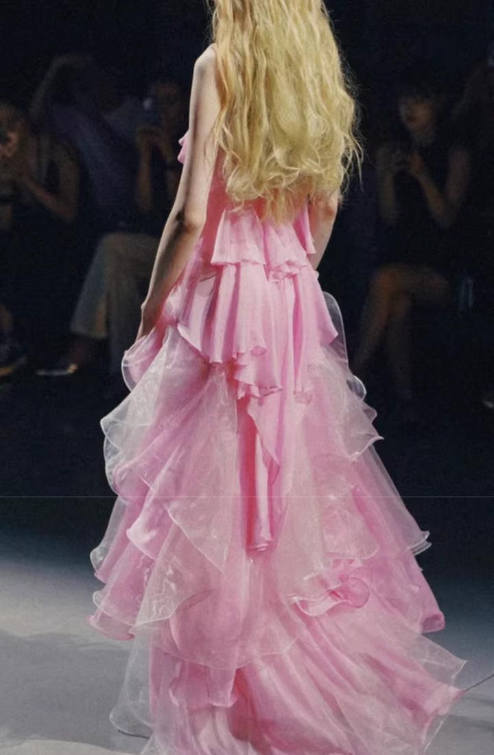 Haut à manches évasées plissées et ensemble jupe longue avec ceinture à la taille – Rosiny 