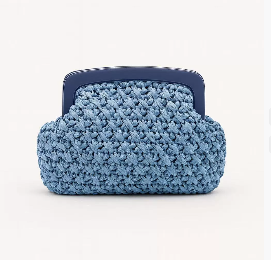 geweven rieten draagtas met dubbele leren handvatten – LÉONIE 