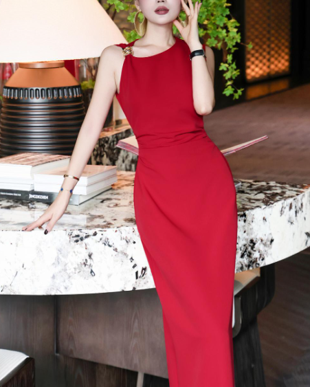 structured cape-shoulder dress with jeweled accents – MAISON